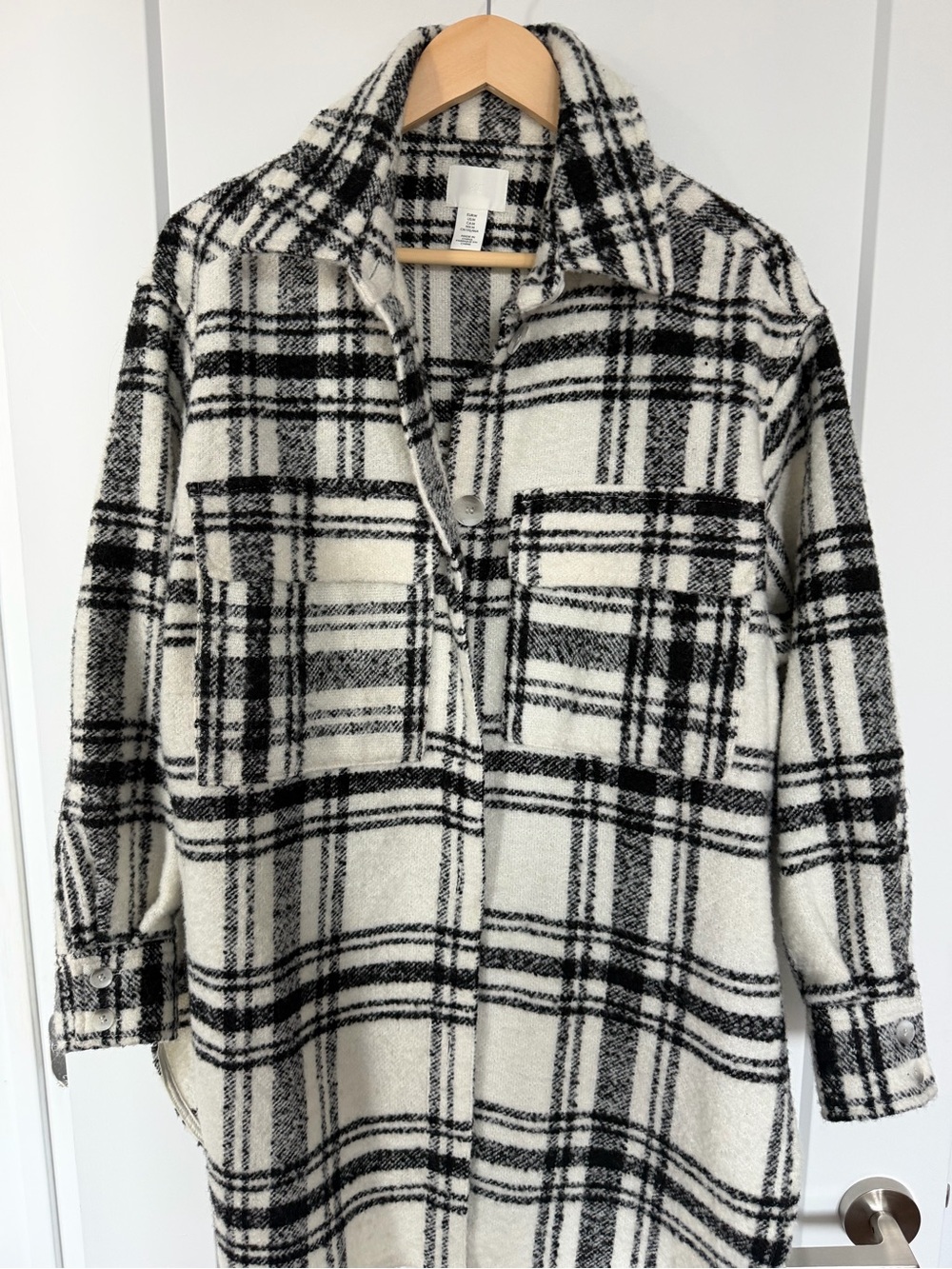 H&M Black & White Plaid Shacket